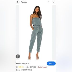 YFB strapless jumpsuit in teal. Size M.